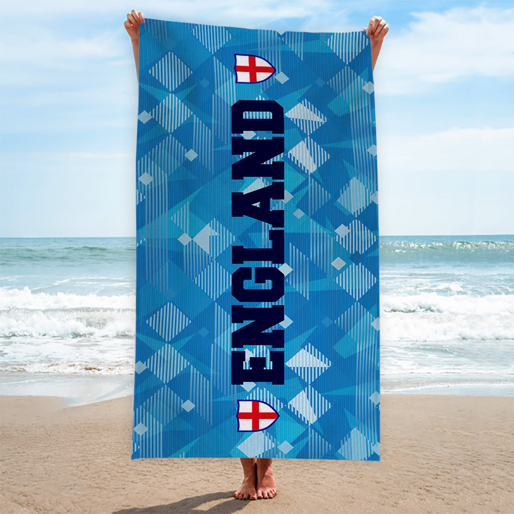 England 1990 3RD Shirt - Euro's - Retro Beach Towel - 150cm x 75cm