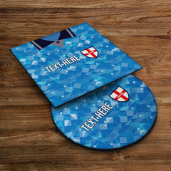 England 1990 3RD Shirt - Personalised Drink Coaster - Square Or Circle