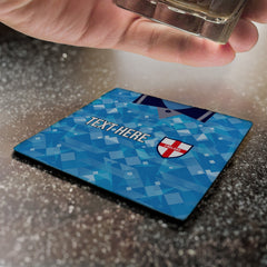 England 1990 3RD Shirt - Personalised Drink Coaster - Square Or Circle