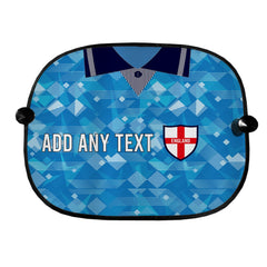 England 1990 3RD Shirt - Personalised Retro Football Car Sun Shade - Set of 2