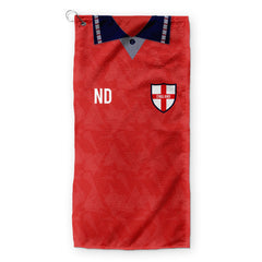 England - 1990 Away - Retro Lightweight, Microfibre Golf Towel