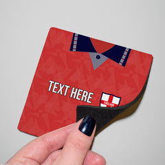 England 1990 Away Shirt - Personalised Drink Coaster - Square Or Circle