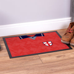 England 1990 Away Shirt - Personalised Retro Door Mat - 60cm x 40cm