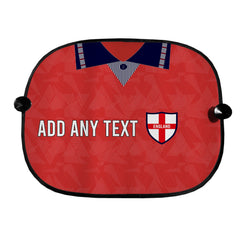 England 1990 Away Shirt - Personalised Retro Football Car Sun Shade - Set of 2
