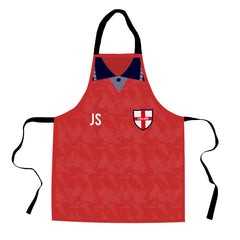 England - 1990 Away Shirt - Retro Football Novelty Water-Resistant, Lazer Cut (no fraying) Light Weight Adults Apron