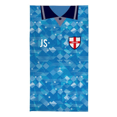 England - 1990 Third Shirt - Personalised Lightweight, Microfibre Retro Beach Towel - 150cm x 75cm