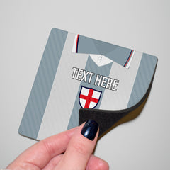 England 1996 Away Shirt - Personalised Drink Coaster - Square Or Circle