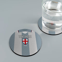 England 1996 Away Shirt - Personalised Drink Coaster - Square Or Circle