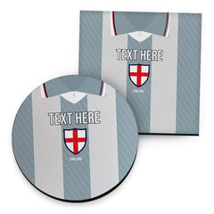 England 1996 Away Shirt - Personalised Drink Coaster - Square Or Circle
