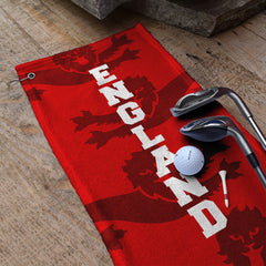 England 4 Red Lions - Euro's - Golf Towel