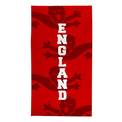 England 4 Red Lions - Euro's - Retro Beach Towel - 150cm x 75cm