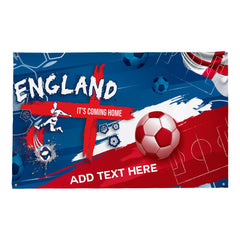 England Abstract Retro Football - Personalised 5ft x 3ft Fabric Banner