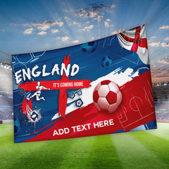 England Abstract Retro Football - Personalised 5ft x 3ft Fabric Banner