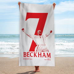 England Beckham 7 - Football Legends - Beach Towel - 150cm x 75cm
