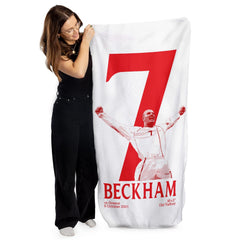 England Beckham 7 - Football Legends - Beach Towel - 150cm x 75cm