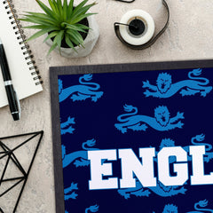England - Blue Lion Pattern -  Retro Door Mat - 60cm x 40cm