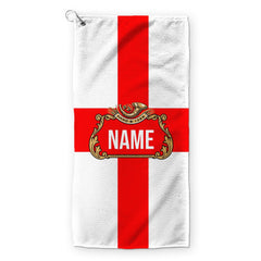 England Flag - Personalised Lightweight, Microfibre Beer Label Golf Towel