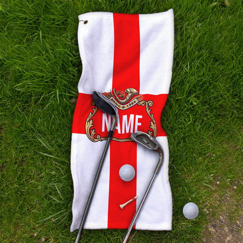 England Flag - Personalised Lightweight, Microfibre Beer Label Golf Towel
