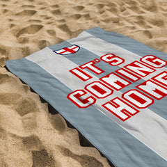 England Grey Stripe - Euro's - Retro Beach Towel - 150cm x 75cm