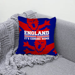 England - It's Coming Home - Blue & Red Lion Pattern Cushion - Two Sizes