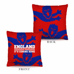 England - It's Coming Home - Red & Blue Lion Pattern Cushion - Two Sizes