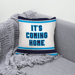 England - It's Coming Home - White & Blue Stripe Pattern Cushion - Two Sizes