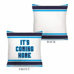 England - It's Coming Home - White & Blue Stripe Pattern Cushion - Two Sizes