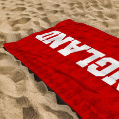 England Lion Repeat - Euro's - Retro Beach Towel - 150cm x 75cm