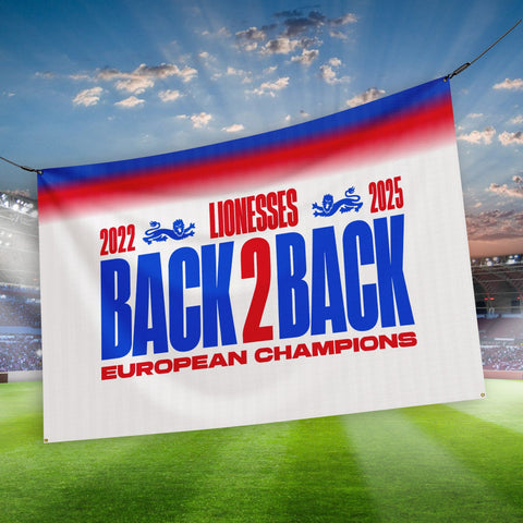 England Lionesses - Back 2 Back Champions - Banner - 3 Sizes