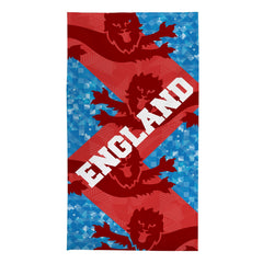 England Patchwork Lions - Euro's - Retro Beach Towel - 150cm x 75cm