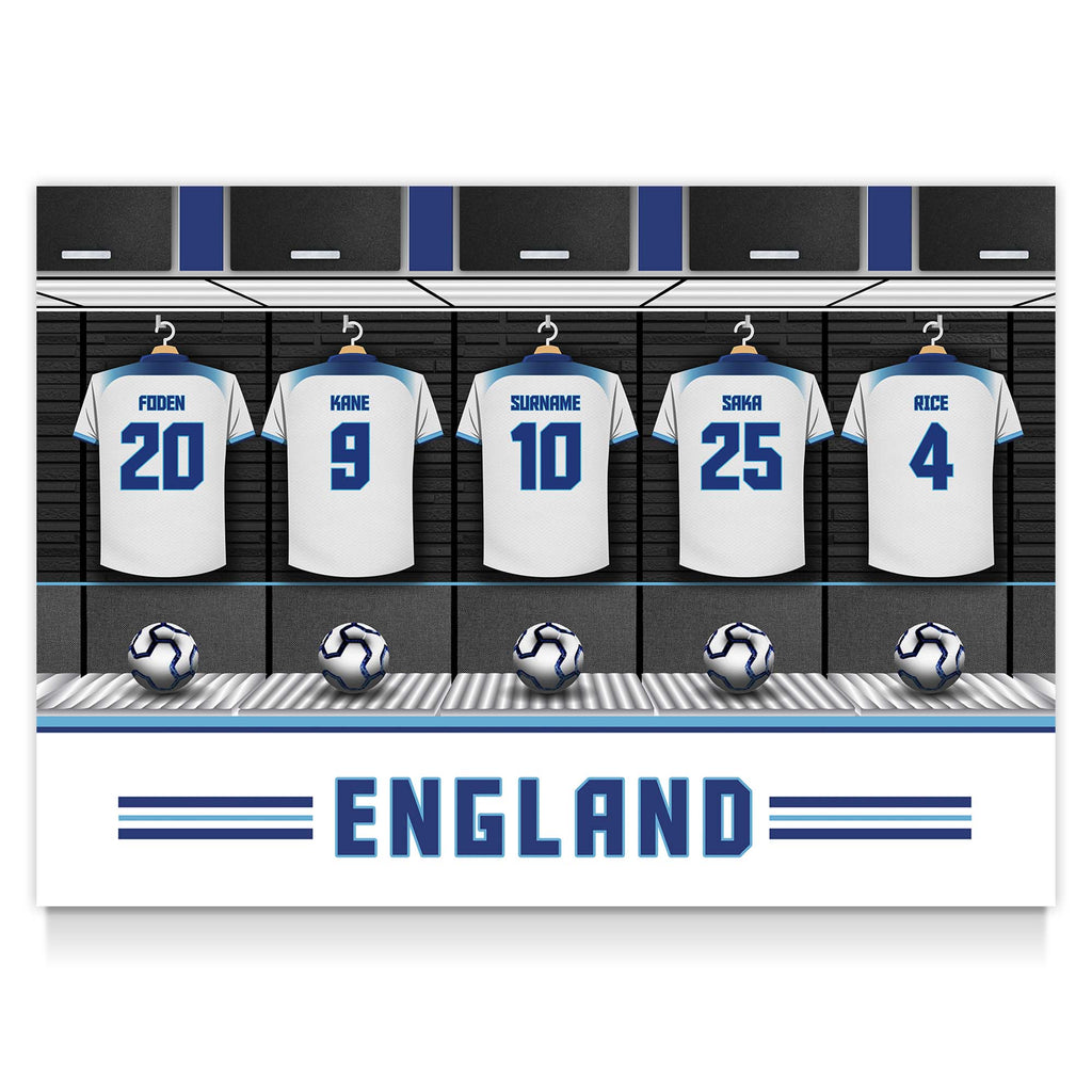 England Personalised Poster - Dressing Room