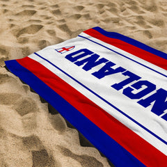 England Stripe  - Euro's - Retro Beach Towel - 150cm x 75cm