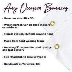 England Stripe - Personalised 5ft x 3ft Fabric Banner