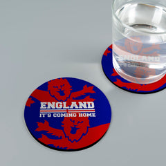 England Two Red Lions - Drinks Coaster - Square Or Circle
