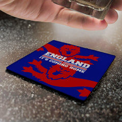 England Two Red Lions - Drinks Coaster - Square Or Circle