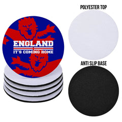 England Two Red Lions - Drinks Coaster - Square Or Circle