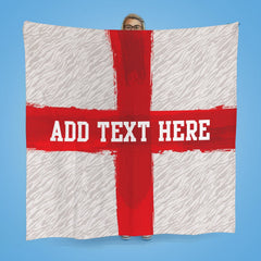 England - Zebra - Personalised Retro Football Fleece Blanket