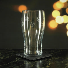 Engraved Baseball Pattern Pint Glass Set of 4, 20oz Tulip Glasses
