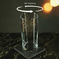 Engraved Circles Set of 4 Patterned Hiball 12oz Glasses