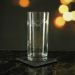 Engraved Dinosaur Pattern Hiball Set of 4 12oz Glasses