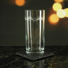 Engraved Waves Set of 4 Patterned Hiball 12oz Glasses