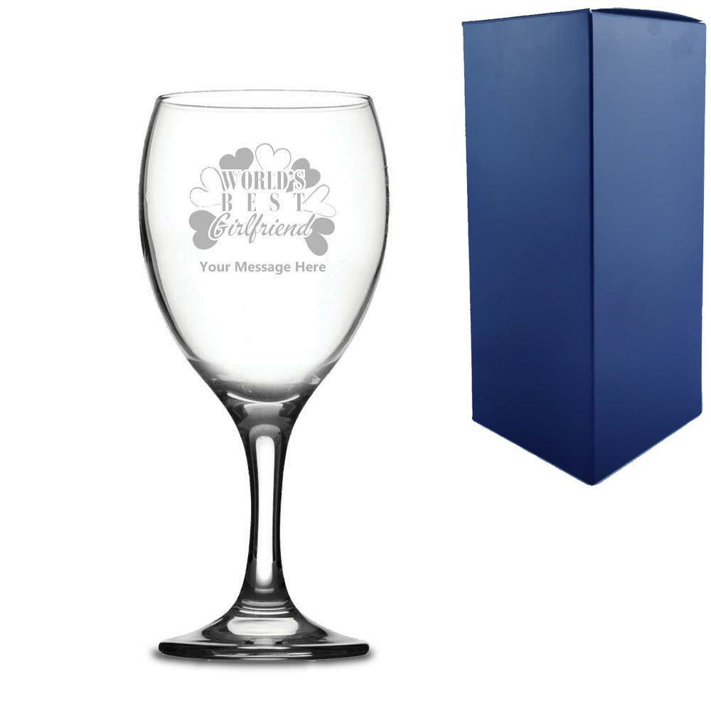 Engraved Wine Glass with World's Best Girlfriend Design