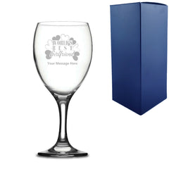 Engraved Wine Glass with World's Best Girlfriend Design
