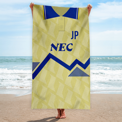 Everton - 1990 - Away Shirt - Personalised Retro Lightweight, Microfibre Beach Towel - 150cm x 75cm