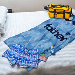 FATHER - Manchester Blue - 1989 Home - Personalised Lightweight, Microfibre Retro Beach Towel - 150cm x 75cm