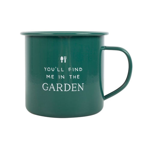 Find Me in the Garden Enamel Mug