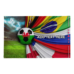 Flag Explosion - Wales - Personalised Football 5ft x 3ft Fabric Banner