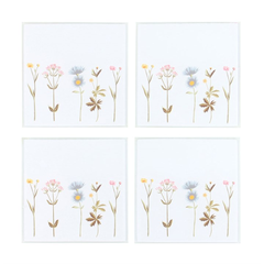 Floral Glass Coaster Set