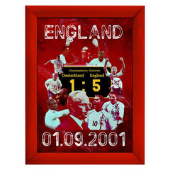 Football Art England 2001 - A4 Metal Sign Plaque - Frame Options Available
