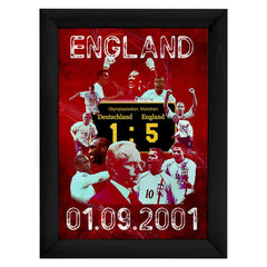 Football Art England 2001 - A4 Metal Sign Plaque - Frame Options Available